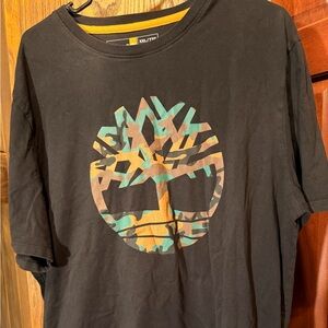Timberland Black Tee with Camouflage Logo